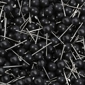 200pcs Pins, of 1/8-inch bulk map push pins,black tacks
